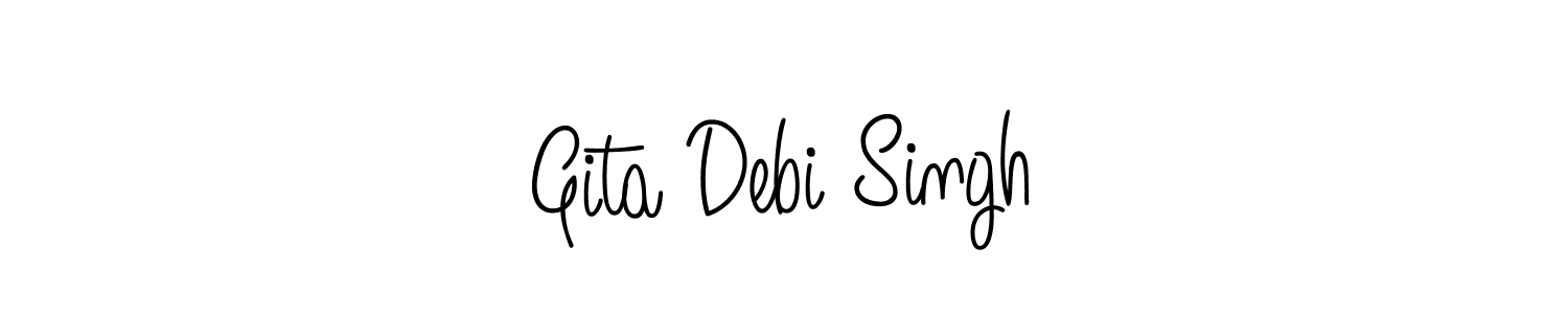 Create a beautiful signature design for name Gita Debi Singh. With this signature (Angelique-Rose-font-FFP) fonts, you can make a handwritten signature for free. Gita Debi Singh signature style 5 images and pictures png