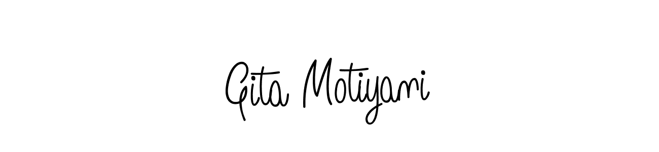 if you are searching for the best signature style for your name Gita Motiyani. so please give up your signature search. here we have designed multiple signature styles  using Angelique-Rose-font-FFP. Gita Motiyani signature style 5 images and pictures png