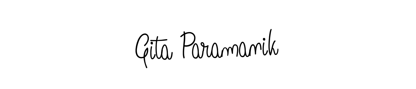 Check out images of Autograph of Gita Paramanik name. Actor Gita Paramanik Signature Style. Angelique-Rose-font-FFP is a professional sign style online. Gita Paramanik signature style 5 images and pictures png