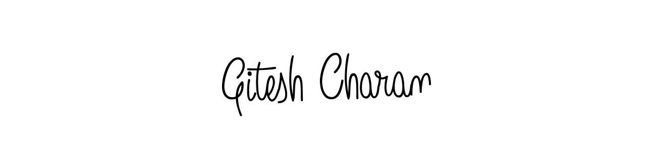 You should practise on your own different ways (Angelique-Rose-font-FFP) to write your name (Gitesh Charan) in signature. don't let someone else do it for you. Gitesh Charan signature style 5 images and pictures png