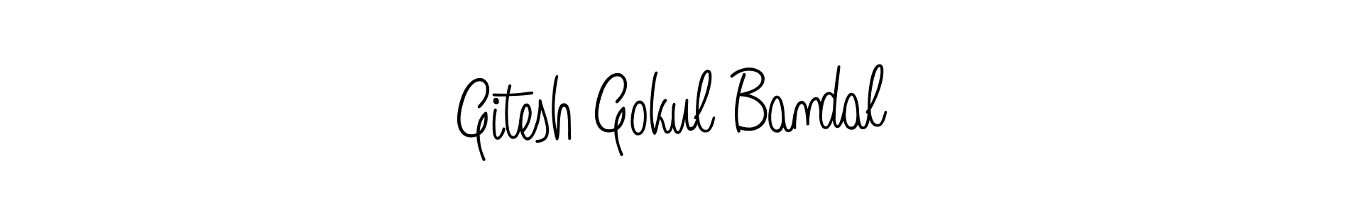 Design your own signature with our free online signature maker. With this signature software, you can create a handwritten (Angelique-Rose-font-FFP) signature for name Gitesh Gokul Bandal. Gitesh Gokul Bandal signature style 5 images and pictures png