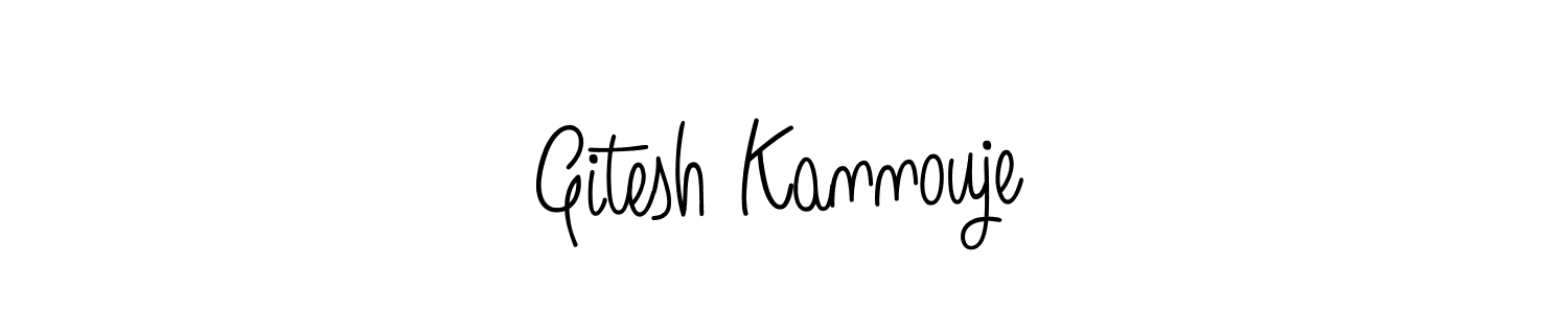 Make a short Gitesh Kannouje signature style. Manage your documents anywhere anytime using Angelique-Rose-font-FFP. Create and add eSignatures, submit forms, share and send files easily. Gitesh Kannouje signature style 5 images and pictures png