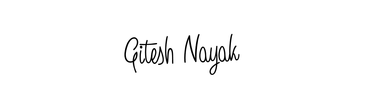 You should practise on your own different ways (Angelique-Rose-font-FFP) to write your name (Gitesh Nayak) in signature. don't let someone else do it for you. Gitesh Nayak signature style 5 images and pictures png