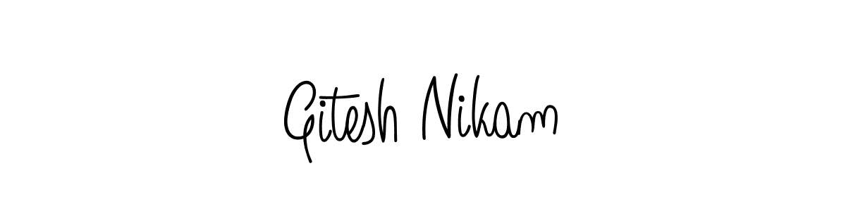 Create a beautiful signature design for name Gitesh Nikam. With this signature (Angelique-Rose-font-FFP) fonts, you can make a handwritten signature for free. Gitesh Nikam signature style 5 images and pictures png