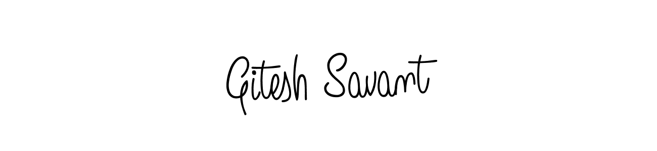 Create a beautiful signature design for name Gitesh Savant. With this signature (Angelique-Rose-font-FFP) fonts, you can make a handwritten signature for free. Gitesh Savant signature style 5 images and pictures png