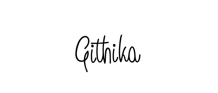 How to make Githika name signature. Use Angelique-Rose-font-FFP style for creating short signs online. This is the latest handwritten sign. Githika signature style 5 images and pictures png