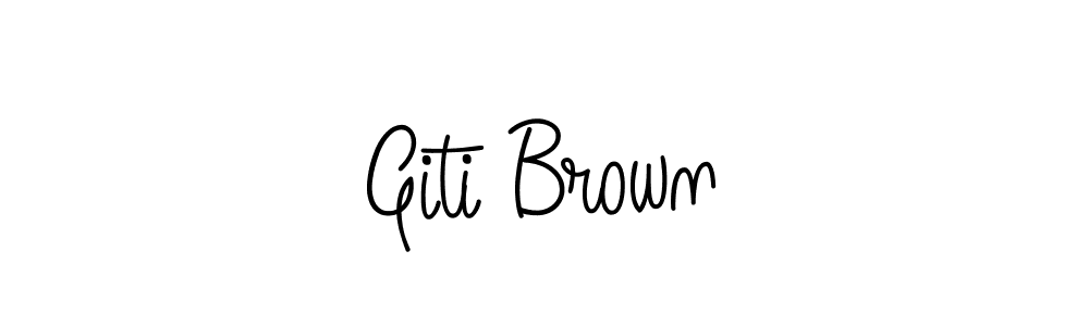 Create a beautiful signature design for name Giti Brown. With this signature (Angelique-Rose-font-FFP) fonts, you can make a handwritten signature for free. Giti Brown signature style 5 images and pictures png