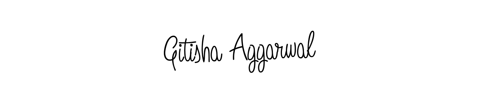 Make a beautiful signature design for name Gitisha Aggarwal. With this signature (Angelique-Rose-font-FFP) style, you can create a handwritten signature for free. Gitisha Aggarwal signature style 5 images and pictures png