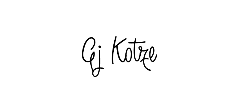 How to make Gj Kotze name signature. Use Angelique-Rose-font-FFP style for creating short signs online. This is the latest handwritten sign. Gj Kotze signature style 5 images and pictures png