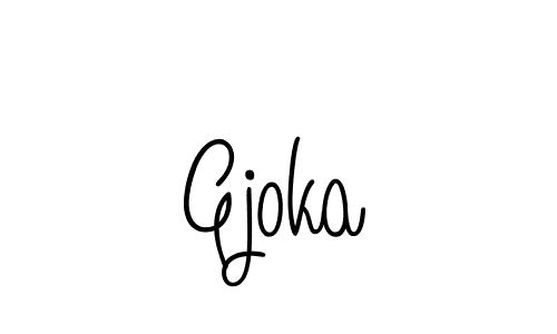 Gjoka stylish signature style. Best Handwritten Sign (Angelique-Rose-font-FFP) for my name. Handwritten Signature Collection Ideas for my name Gjoka. Gjoka signature style 5 images and pictures png