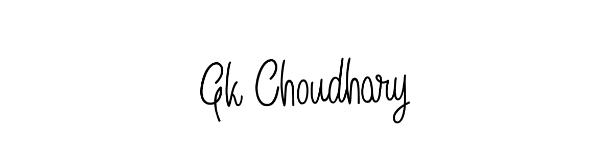 Create a beautiful signature design for name Gk Choudhary. With this signature (Angelique-Rose-font-FFP) fonts, you can make a handwritten signature for free. Gk Choudhary signature style 5 images and pictures png