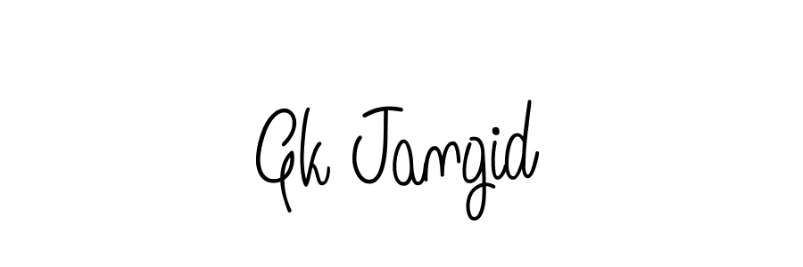 Design your own signature with our free online signature maker. With this signature software, you can create a handwritten (Angelique-Rose-font-FFP) signature for name Gk Jangid. Gk Jangid signature style 5 images and pictures png
