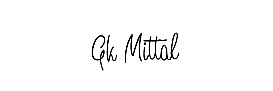 The best way (Angelique-Rose-font-FFP) to make a short signature is to pick only two or three words in your name. The name Gk Mittal include a total of six letters. For converting this name. Gk Mittal signature style 5 images and pictures png