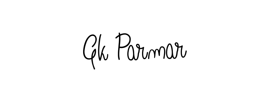 The best way (Angelique-Rose-font-FFP) to make a short signature is to pick only two or three words in your name. The name Gk Parmar include a total of six letters. For converting this name. Gk Parmar signature style 5 images and pictures png