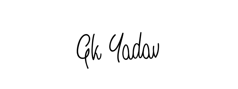 Use a signature maker to create a handwritten signature online. With this signature software, you can design (Angelique-Rose-font-FFP) your own signature for name Gk Yadav. Gk Yadav signature style 5 images and pictures png