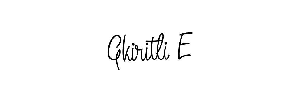 Design your own signature with our free online signature maker. With this signature software, you can create a handwritten (Angelique-Rose-font-FFP) signature for name Gkiritli E. Gkiritli E signature style 5 images and pictures png