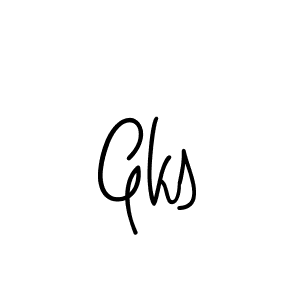 Use a signature maker to create a handwritten signature online. With this signature software, you can design (Angelique-Rose-font-FFP) your own signature for name Gks. Gks signature style 5 images and pictures png