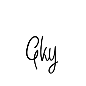 Create a beautiful signature design for name Gky. With this signature (Angelique-Rose-font-FFP) fonts, you can make a handwritten signature for free. Gky signature style 5 images and pictures png
