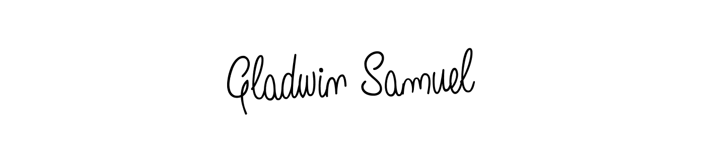 The best way (Angelique-Rose-font-FFP) to make a short signature is to pick only two or three words in your name. The name Gladwin Samuel include a total of six letters. For converting this name. Gladwin Samuel signature style 5 images and pictures png