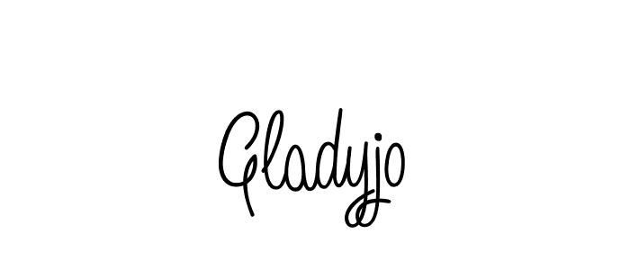 Use a signature maker to create a handwritten signature online. With this signature software, you can design (Angelique-Rose-font-FFP) your own signature for name Gladyjo. Gladyjo signature style 5 images and pictures png