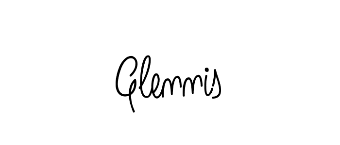 You should practise on your own different ways (Angelique-Rose-font-FFP) to write your name (Glennis) in signature. don't let someone else do it for you. Glennis signature style 5 images and pictures png