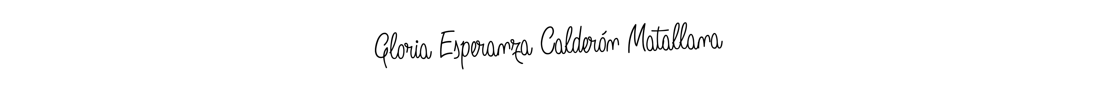 The best way (Angelique-Rose-font-FFP) to make a short signature is to pick only two or three words in your name. The name Gloria Esperanza Calderón Matallana include a total of six letters. For converting this name. Gloria Esperanza Calderón Matallana signature style 5 images and pictures png