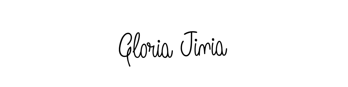 Make a beautiful signature design for name Gloria Jinia. With this signature (Angelique-Rose-font-FFP) style, you can create a handwritten signature for free. Gloria Jinia signature style 5 images and pictures png