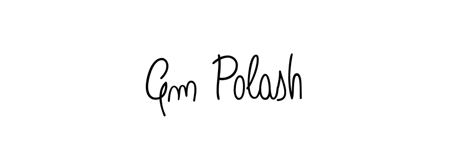 How to make Gm Polash name signature. Use Angelique-Rose-font-FFP style for creating short signs online. This is the latest handwritten sign. Gm Polash signature style 5 images and pictures png