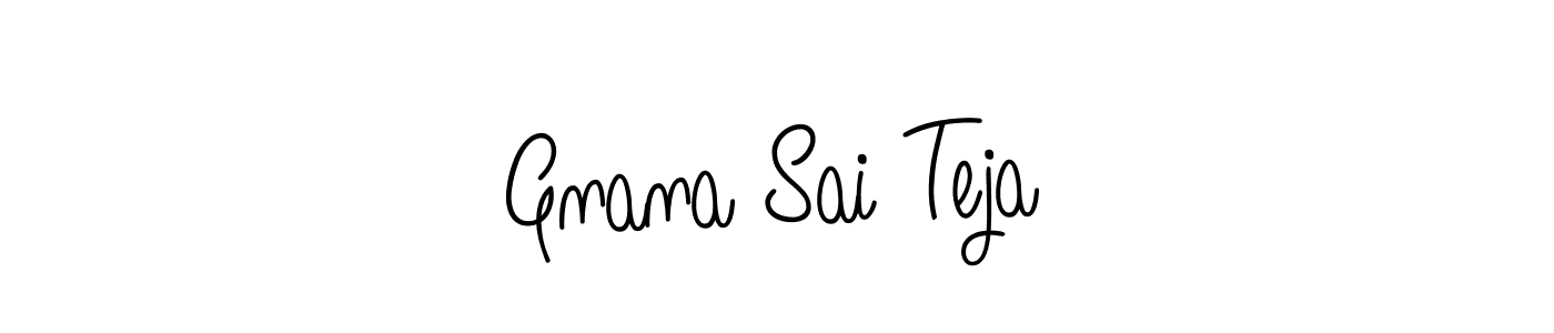 You should practise on your own different ways (Angelique-Rose-font-FFP) to write your name (Gnana Sai Teja) in signature. don't let someone else do it for you. Gnana Sai Teja signature style 5 images and pictures png