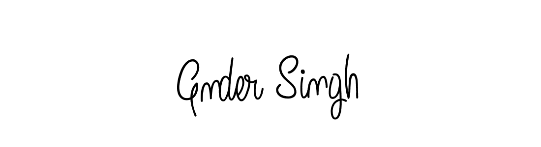 You should practise on your own different ways (Angelique-Rose-font-FFP) to write your name (Gnder Singh) in signature. don't let someone else do it for you. Gnder Singh signature style 5 images and pictures png