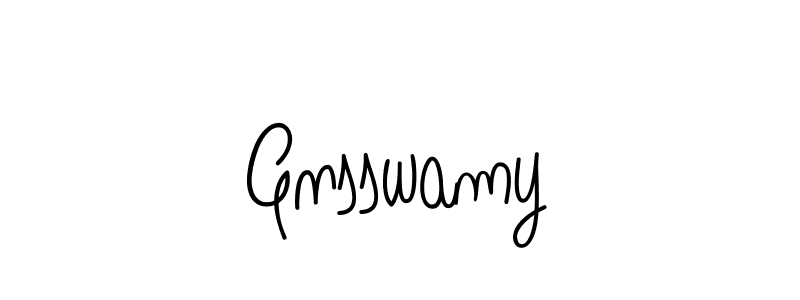 Make a beautiful signature design for name Gnsswamy. With this signature (Angelique-Rose-font-FFP) style, you can create a handwritten signature for free. Gnsswamy signature style 5 images and pictures png