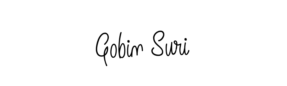 Use a signature maker to create a handwritten signature online. With this signature software, you can design (Angelique-Rose-font-FFP) your own signature for name Gobin Suri. Gobin Suri signature style 5 images and pictures png