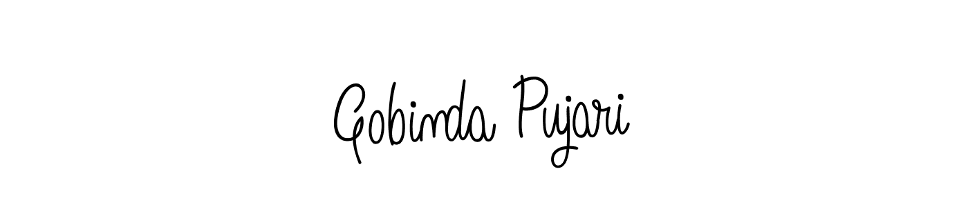 Gobinda Pujari stylish signature style. Best Handwritten Sign (Angelique-Rose-font-FFP) for my name. Handwritten Signature Collection Ideas for my name Gobinda Pujari. Gobinda Pujari signature style 5 images and pictures png