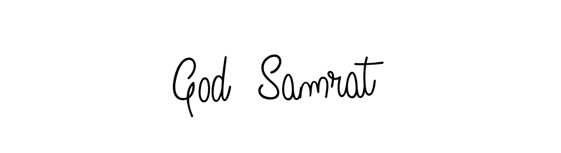 The best way (Angelique-Rose-font-FFP) to make a short signature is to pick only two or three words in your name. The name God  Samrat include a total of six letters. For converting this name. God  Samrat signature style 5 images and pictures png