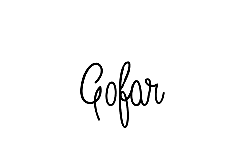 Make a beautiful signature design for name Gofar. With this signature (Angelique-Rose-font-FFP) style, you can create a handwritten signature for free. Gofar signature style 5 images and pictures png