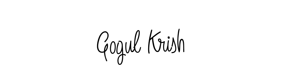 Make a beautiful signature design for name Gogul Krish. With this signature (Angelique-Rose-font-FFP) style, you can create a handwritten signature for free. Gogul Krish signature style 5 images and pictures png