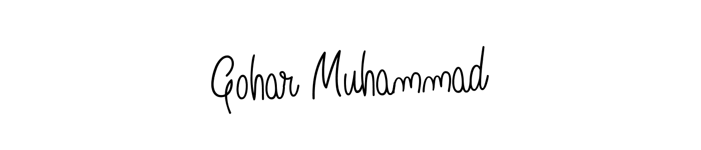 You should practise on your own different ways (Angelique-Rose-font-FFP) to write your name (Gohar Muhammad) in signature. don't let someone else do it for you. Gohar Muhammad signature style 5 images and pictures png