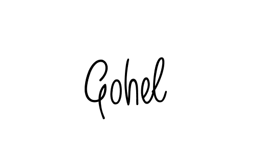 Use a signature maker to create a handwritten signature online. With this signature software, you can design (Angelique-Rose-font-FFP) your own signature for name Gohel. Gohel signature style 5 images and pictures png