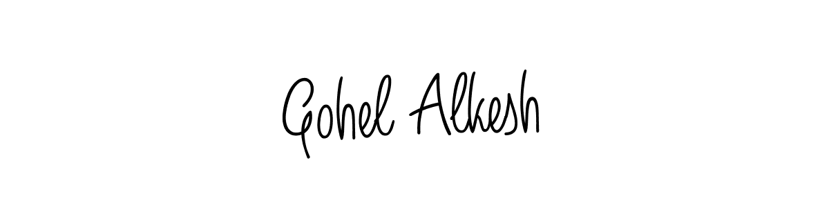 Make a beautiful signature design for name Gohel Alkesh. With this signature (Angelique-Rose-font-FFP) style, you can create a handwritten signature for free. Gohel Alkesh signature style 5 images and pictures png