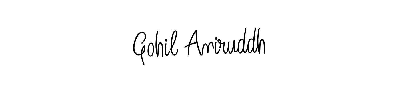 You should practise on your own different ways (Angelique-Rose-font-FFP) to write your name (Gohil Aniruddh) in signature. don't let someone else do it for you. Gohil Aniruddh signature style 5 images and pictures png
