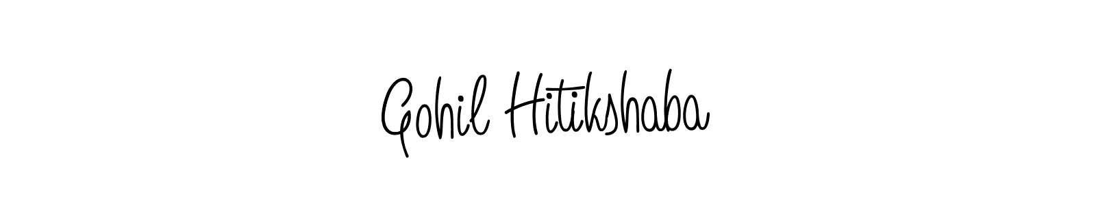 How to make Gohil Hitikshaba name signature. Use Angelique-Rose-font-FFP style for creating short signs online. This is the latest handwritten sign. Gohil Hitikshaba signature style 5 images and pictures png