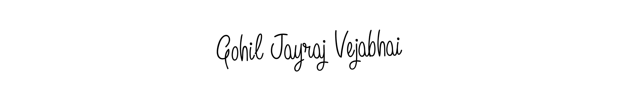 You should practise on your own different ways (Angelique-Rose-font-FFP) to write your name (Gohil Jayraj Vejabhai) in signature. don't let someone else do it for you. Gohil Jayraj Vejabhai signature style 5 images and pictures png