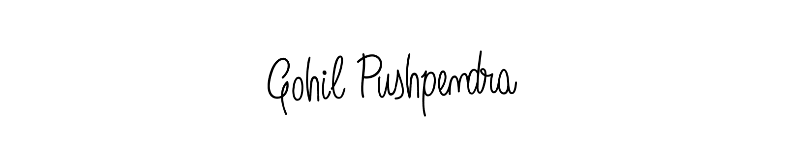 Design your own signature with our free online signature maker. With this signature software, you can create a handwritten (Angelique-Rose-font-FFP) signature for name Gohil Pushpendra. Gohil Pushpendra signature style 5 images and pictures png