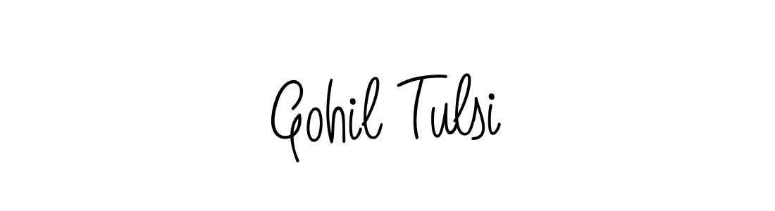 You should practise on your own different ways (Angelique-Rose-font-FFP) to write your name (Gohil Tulsi) in signature. don't let someone else do it for you. Gohil Tulsi signature style 5 images and pictures png