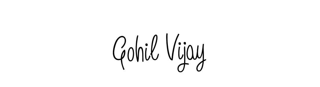 You should practise on your own different ways (Angelique-Rose-font-FFP) to write your name (Gohil Vijay) in signature. don't let someone else do it for you. Gohil Vijay signature style 5 images and pictures png