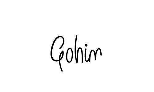 Make a beautiful signature design for name Gohin. With this signature (Angelique-Rose-font-FFP) style, you can create a handwritten signature for free. Gohin signature style 5 images and pictures png
