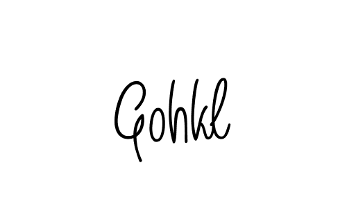 You should practise on your own different ways (Angelique-Rose-font-FFP) to write your name (Gohkl) in signature. don't let someone else do it for you. Gohkl signature style 5 images and pictures png