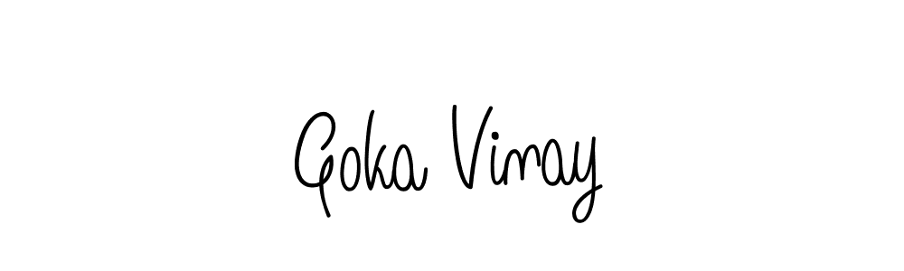 Make a beautiful signature design for name Goka Vinay. With this signature (Angelique-Rose-font-FFP) style, you can create a handwritten signature for free. Goka Vinay signature style 5 images and pictures png