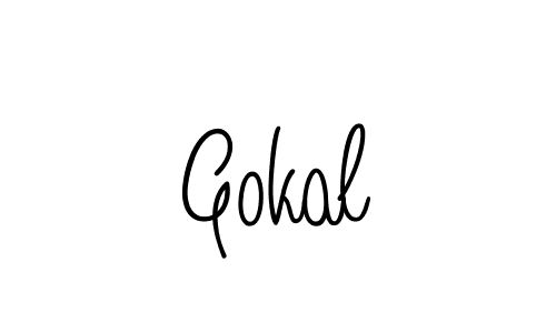 Create a beautiful signature design for name Gokal. With this signature (Angelique-Rose-font-FFP) fonts, you can make a handwritten signature for free. Gokal signature style 5 images and pictures png