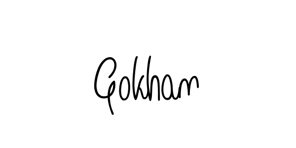 Design your own signature with our free online signature maker. With this signature software, you can create a handwritten (Angelique-Rose-font-FFP) signature for name Gokhan. Gokhan signature style 5 images and pictures png